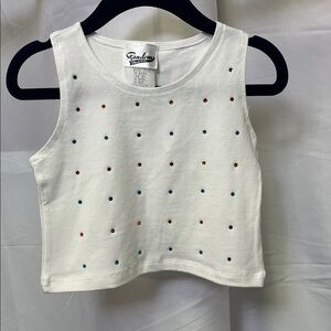 Random Hearts NWT Girls ivory rhinestone tank size 4T